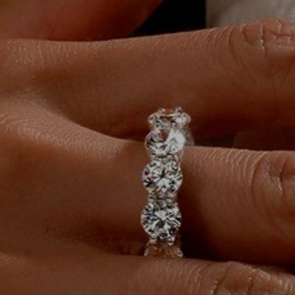White sapphire eternity ring